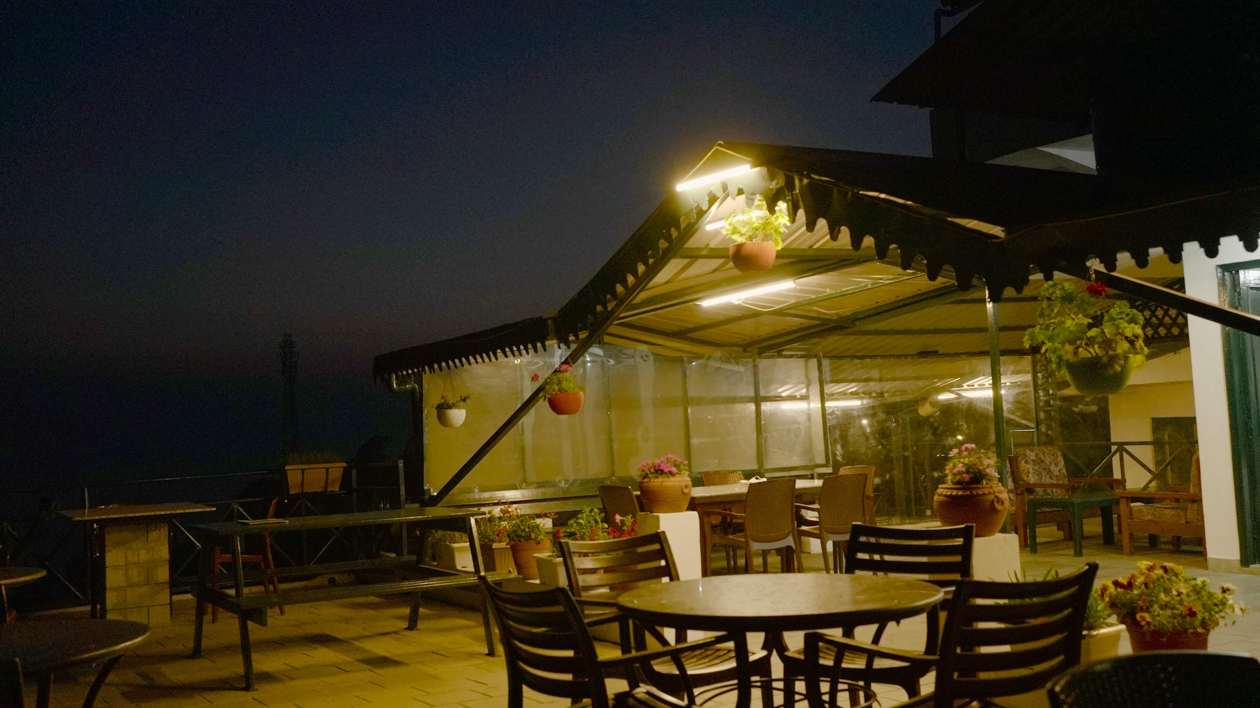 Terrace view at Birds View Kasauli